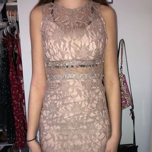 Nude Lace Cocktail Dress